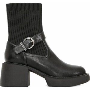 Newbella Women Black Two Tone Strap Casual Non Slip Sole Boot with Arch Support